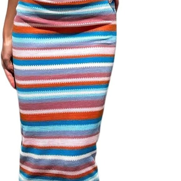 Dresses & Skirts - Women's Crochet Maxi Dress Polyester Small Open Back Sleeveless Vacation
